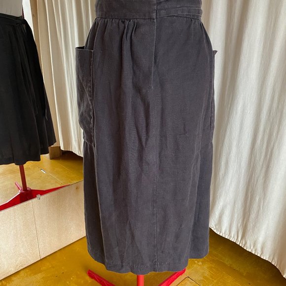 Horses Atelier Grey Linen Patch Pocket Skirt Size 3 - Picture 2 of 8